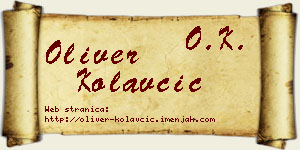 Oliver Kolavčić vizit kartica